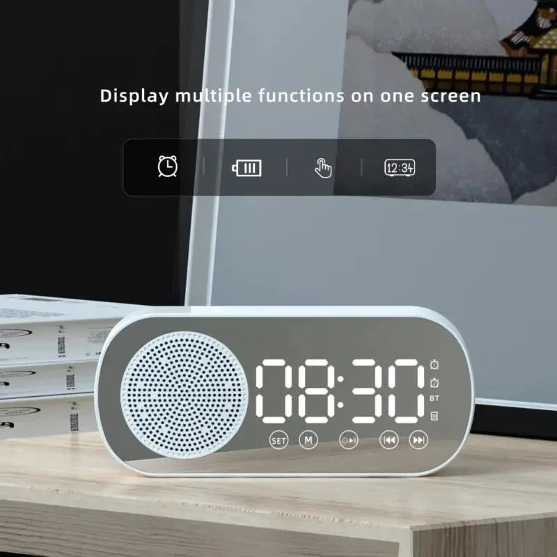 Bluetooth alarm clock with LED display and FM radio