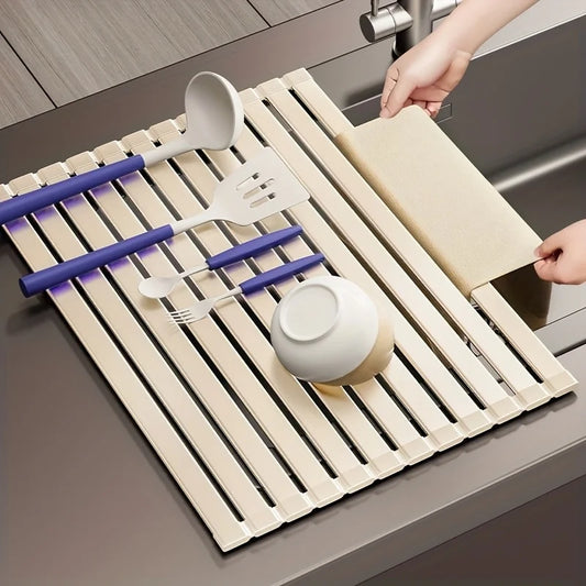 Roll-up Drain Shelf for the Sink – Space-Saving and Rollable
