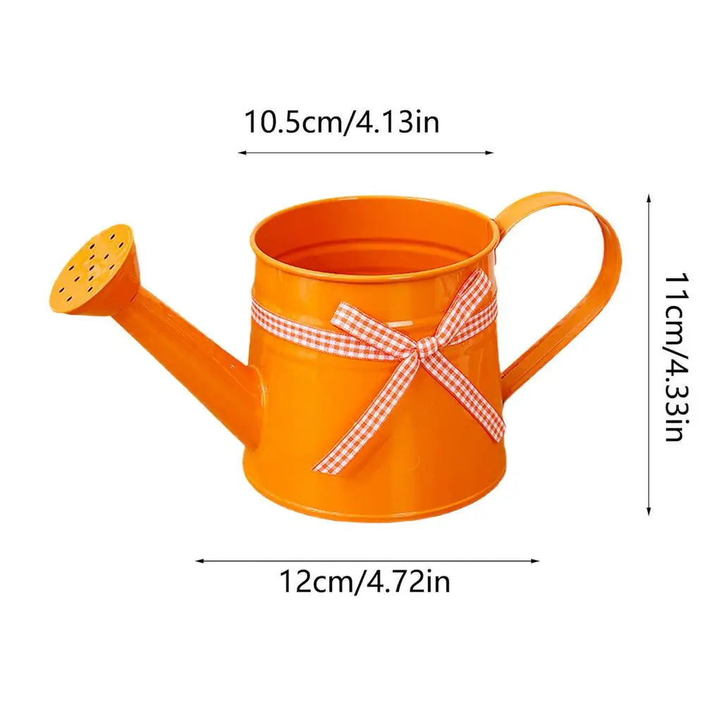 Metal watering can with ribbon bow – Garden & Home Decor