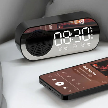 Bluetooth alarm clock with LED display and FM radio