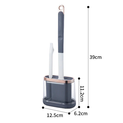 Silicone Toilet Brush Set with Wall Mount & Drain Cleaner