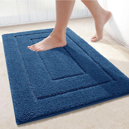 Microfiber bath mat non-slip with double frame structure