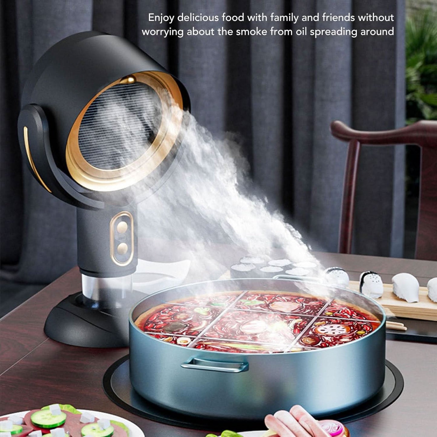 Air purifier HEPA filter against smoke and odors
