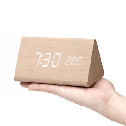 LED wooden watch with voice control