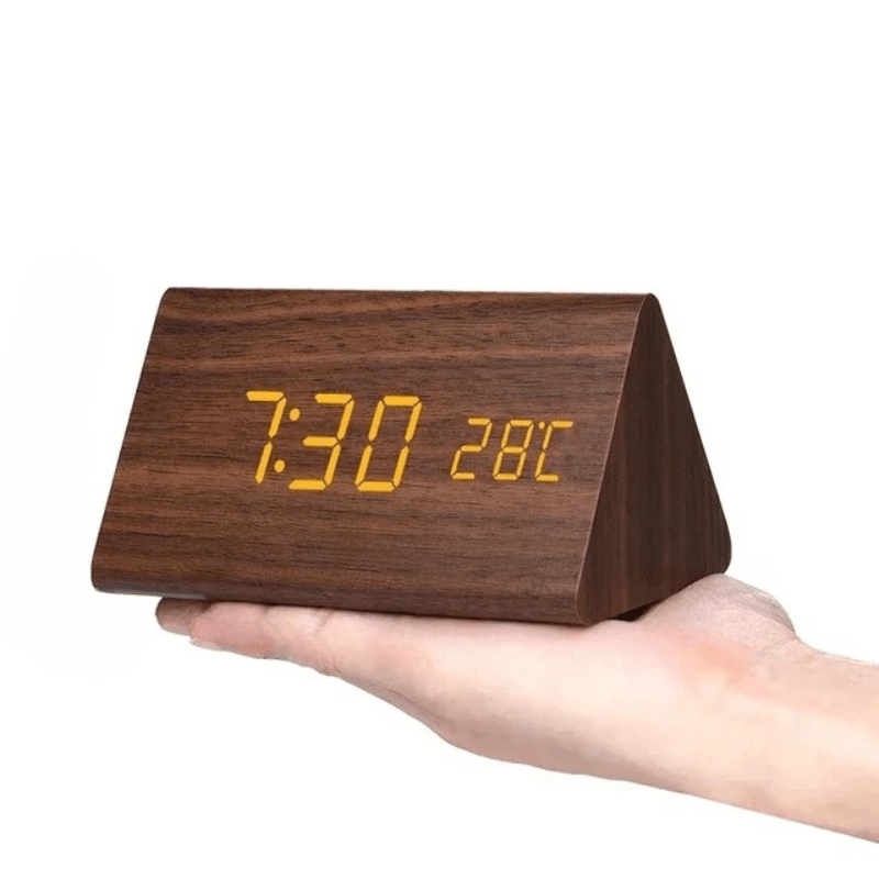 LED wooden watch with voice control