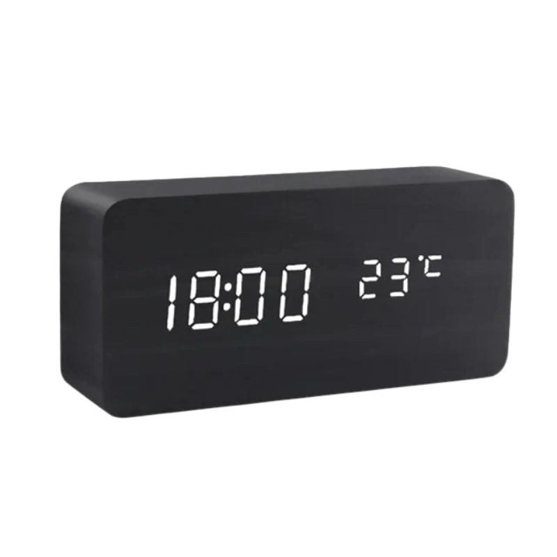 LED wooden watch with voice control