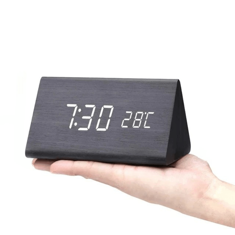 LED wooden watch with voice control