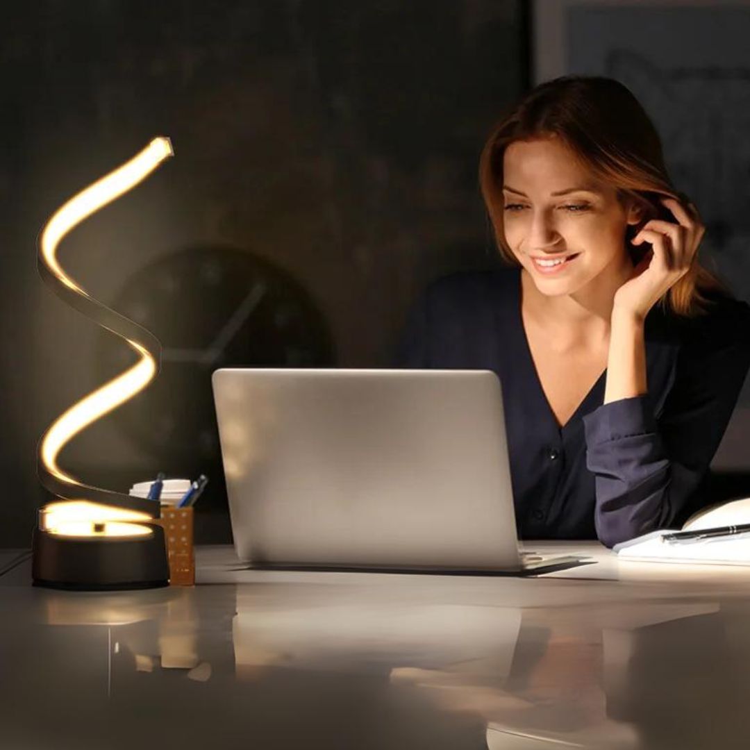 Spiral LED Table Lamp – Dimmable with Touch Control