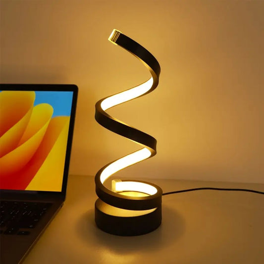 Spiral LED Table Lamp – Dimmable with Touch Control