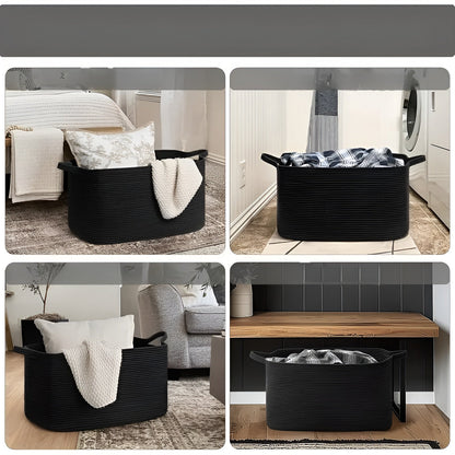 Large Cotton Rope Storage Basket with Handles