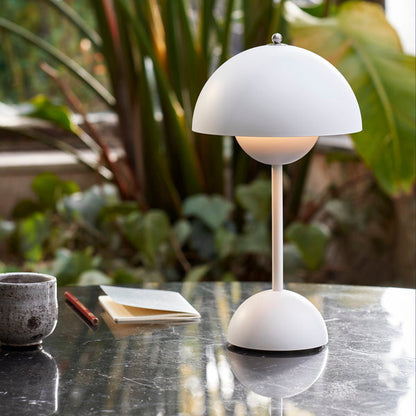 Dimmable LED Table Lamp with Battery – Mushroom Shape Design