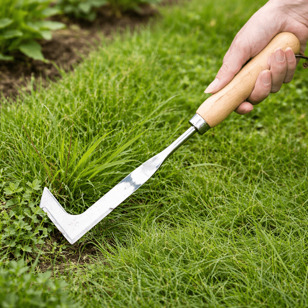 Stainless Steel L-Shaped Weeding Hoe for Precise Gardening