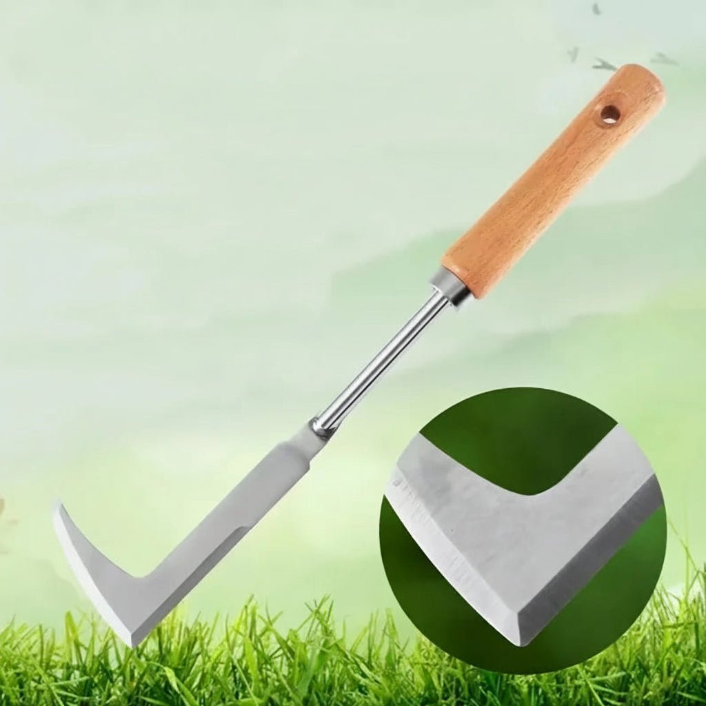 Stainless Steel L-Shaped Weeding Hoe for Precise Gardening