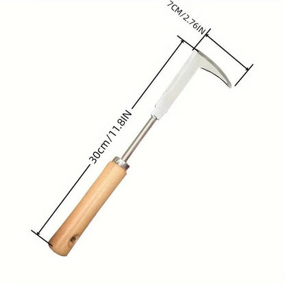 Stainless Steel L-Shaped Weeding Hoe for Precise Gardening