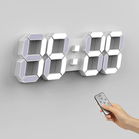 3D LED Digital Wall Clock with Remote Control