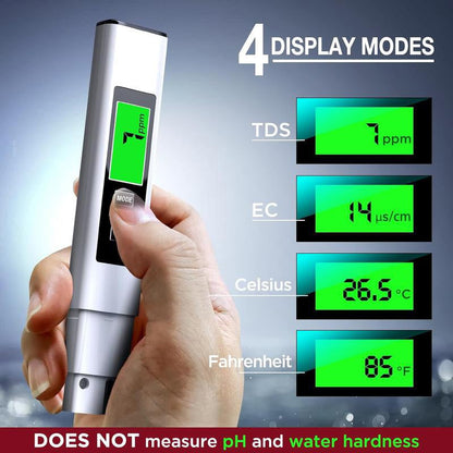 Water quality tester 4-in-1 with TDS measurement