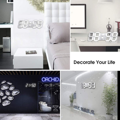3D LED Digital Wall Clock with Remote Control