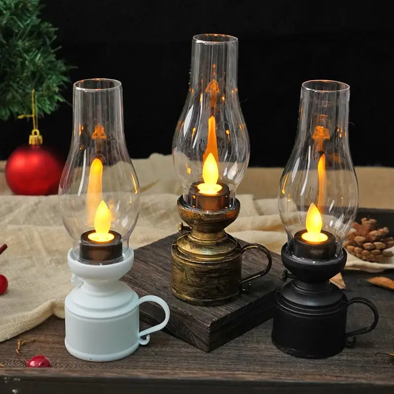 LED lantern with flame effect – battery operated