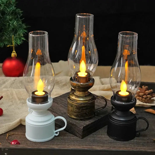 LED lantern with flame effect – battery operated