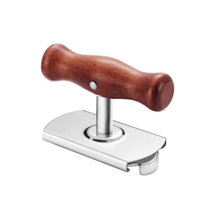 Adjustable glass opener with wooden handle