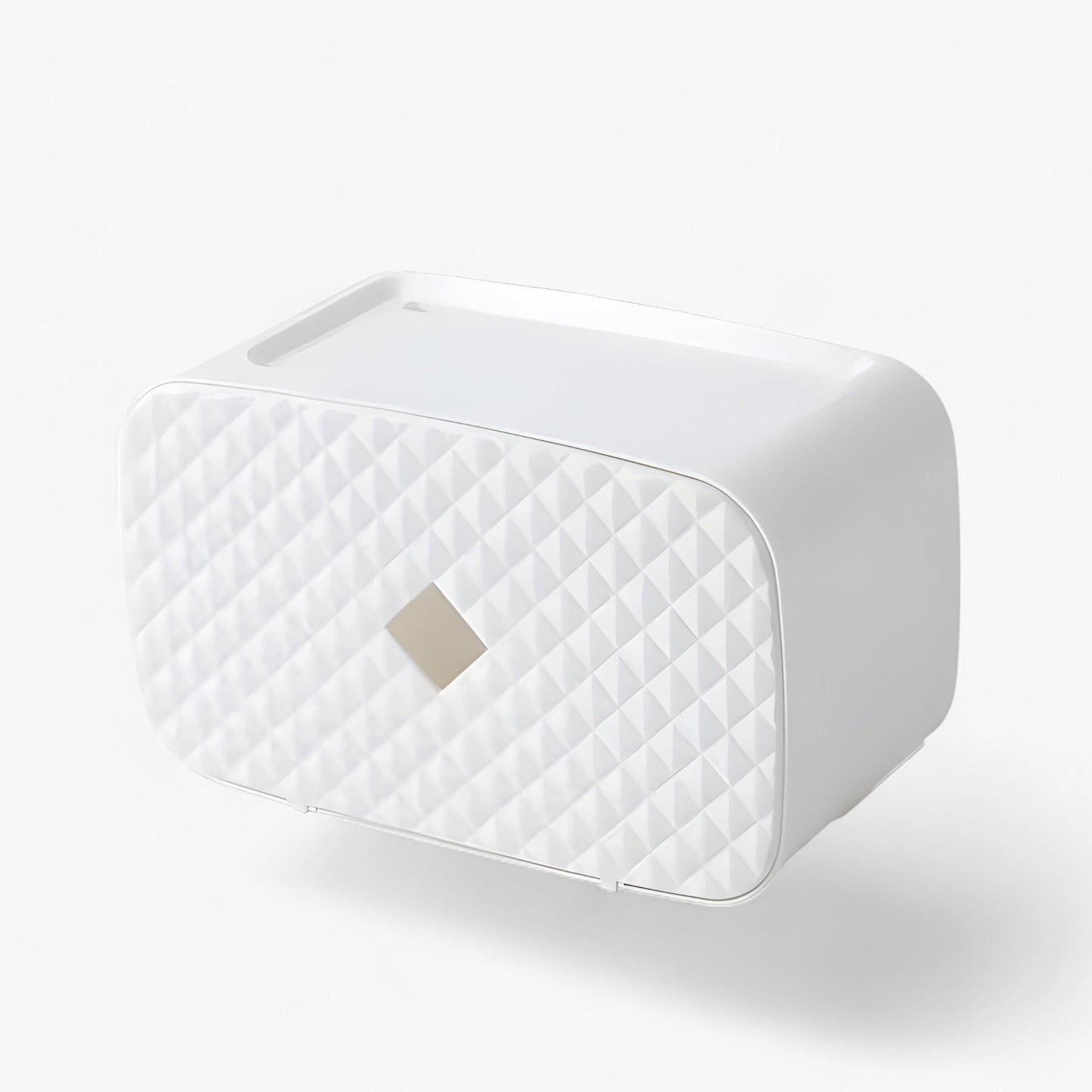 Toilet paper holder with waterproof cover and shelf