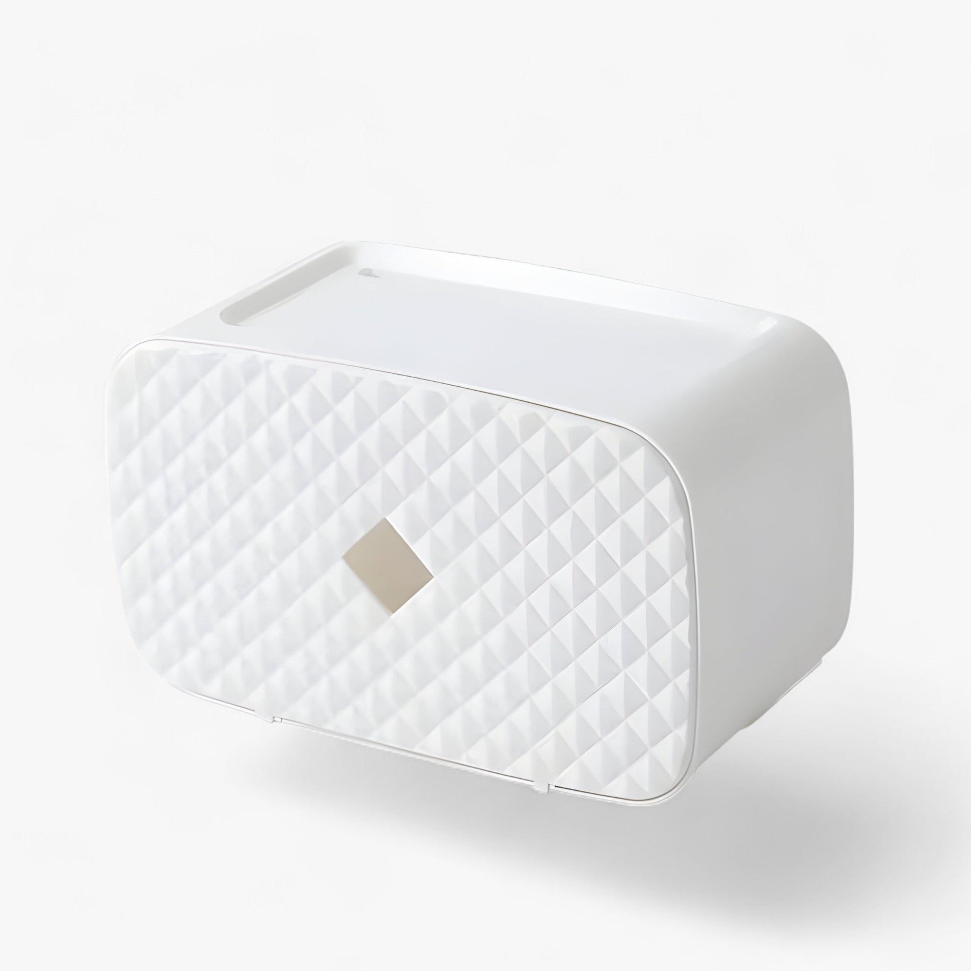 Toilet paper holder with waterproof cover and shelf