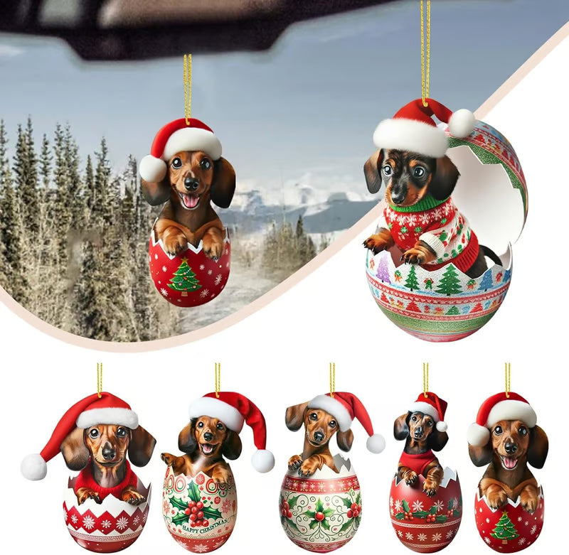 Christmas Advent calendar with 24 dachshund acrylic charms