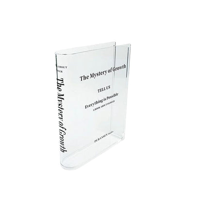 Book-shaped acrylic vase – Transparent design
