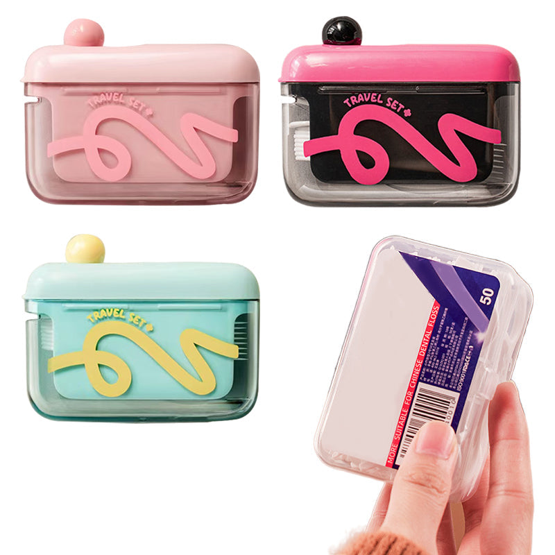 Floss dispenser with push button