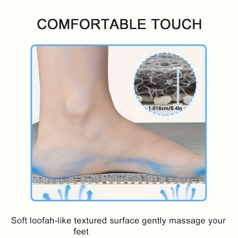 Non-slip shower mat with loofah texture – quick-drying