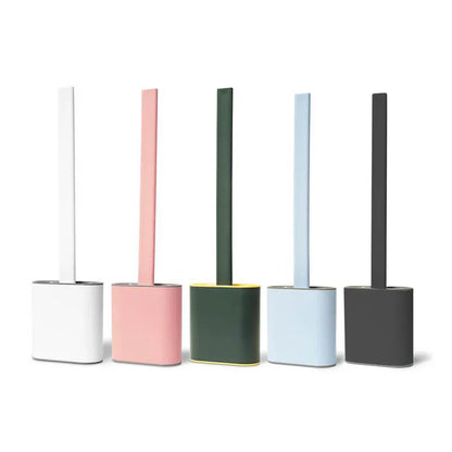 Silicone Toilet Brush with Holder – Wall-Mountable, Quick-Drying