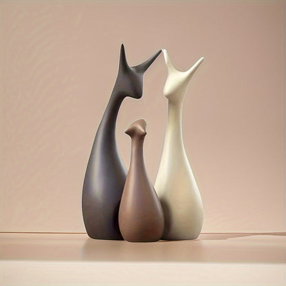 Ceramic Deer Figurine Set – Modern Decor for Living Area