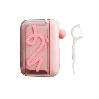 Floss dispenser with push button