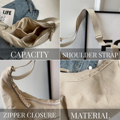 Nylon Crossbody Bag with Multiple Compartments – Lightweight and Practical