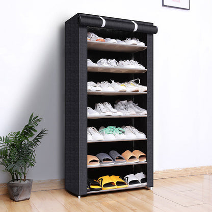 Shoe Cabinet with Fabric Cover and Steel Frame – 6 or 8 Shelves
