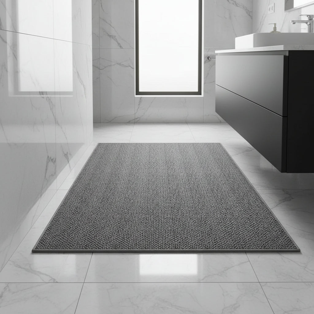 Absorbent doormat with geometric pattern