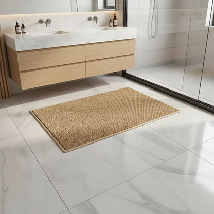 Absorbent doormat with geometric pattern