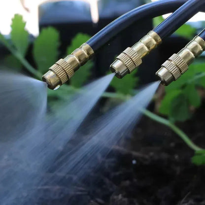 Irrigation system for garden & balcony — 360° spray nozzles, no electricity needed
