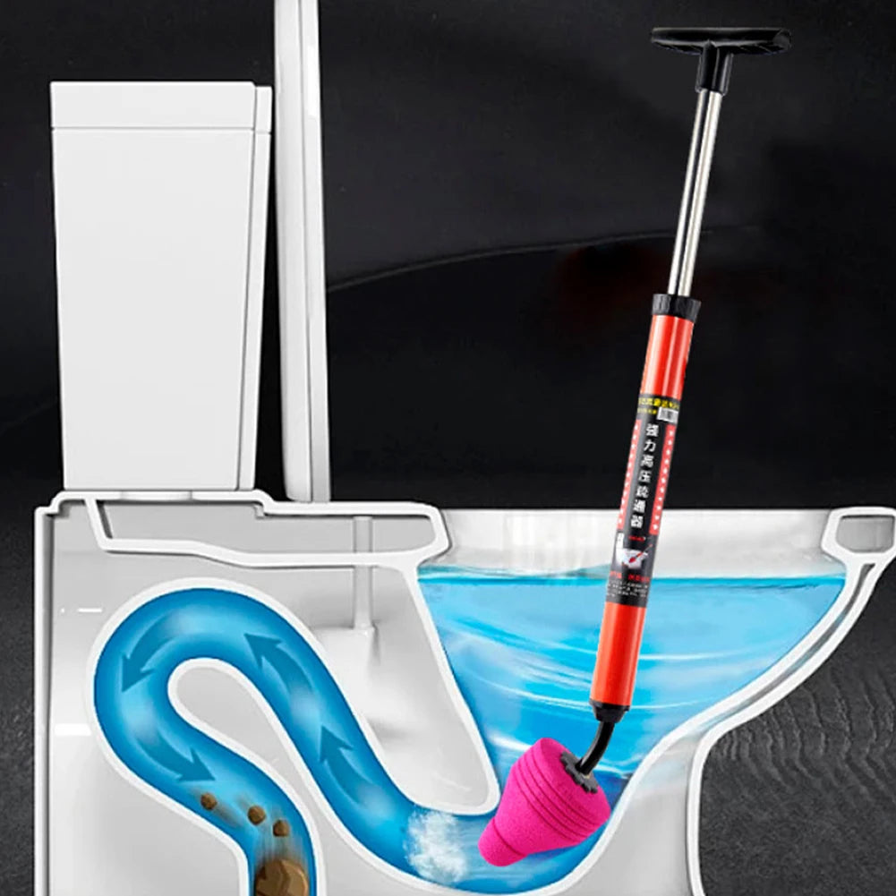 High-pressure drain cleaner — clear clogs without chemicals (toilet, sink, shower)