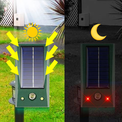 Solar pest repeller with ultrasound & LED flash – protection up to 600 m², weatherproof