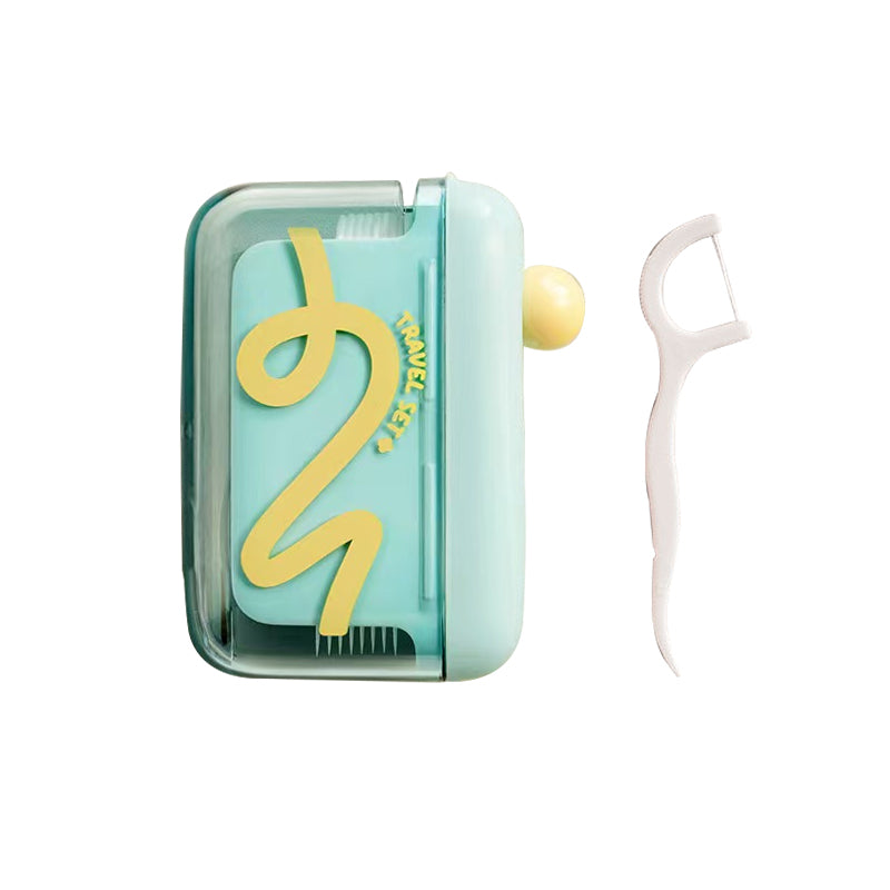 Floss dispenser with push button