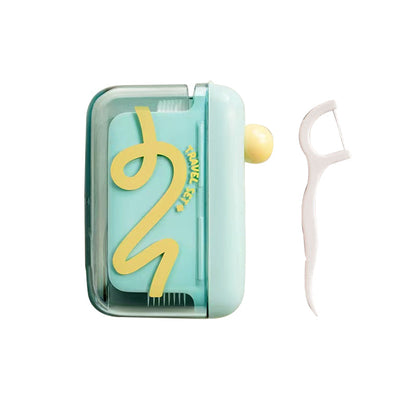 Floss dispenser with push button