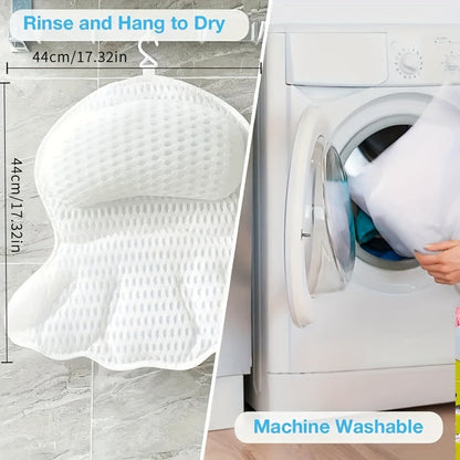 Ergonomic Bath Pillow with Neck Support – Mesh Material