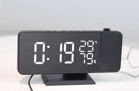 Digital Projection Clock with LED Display & FM Radio