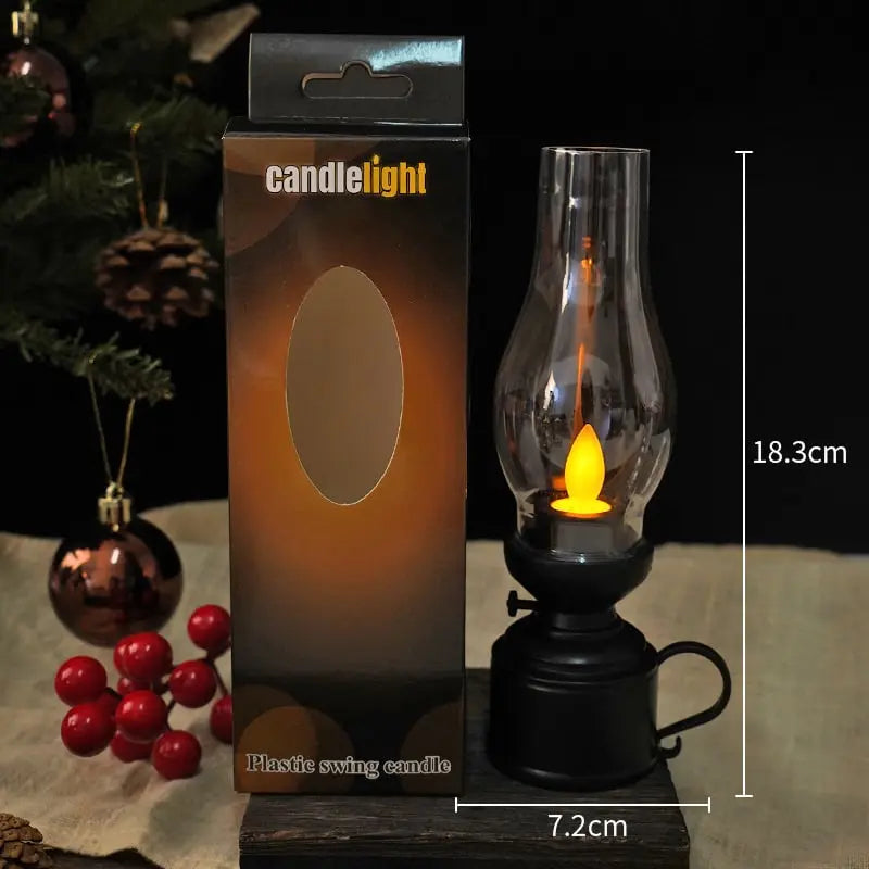 LED lantern with flame effect – battery operated