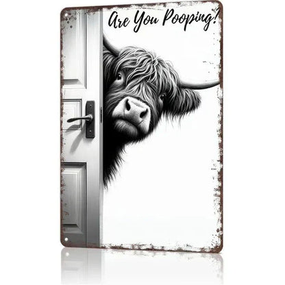 Funny Metal Bathroom Sign – Smiles Included