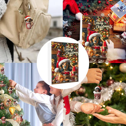 Christmas Advent calendar with 24 dachshund acrylic charms