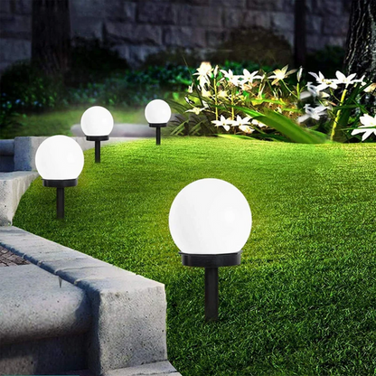 Solar Globe Lights for the Garden – Warm Light, Completely Cordless (2 Pieces)