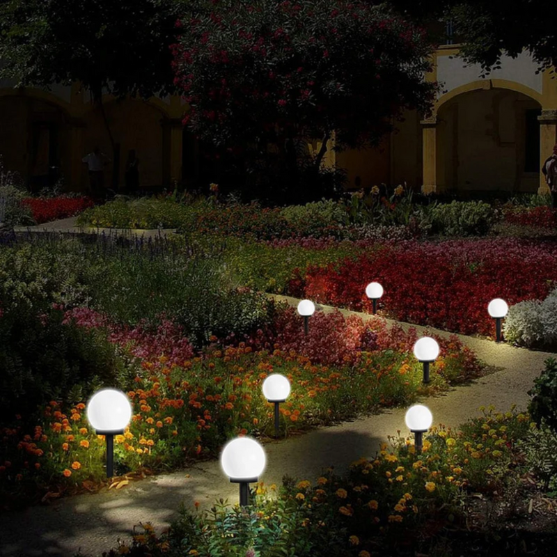 Solar Globe Lights for the Garden – Warm Light, Completely Cordless (2 Pieces)