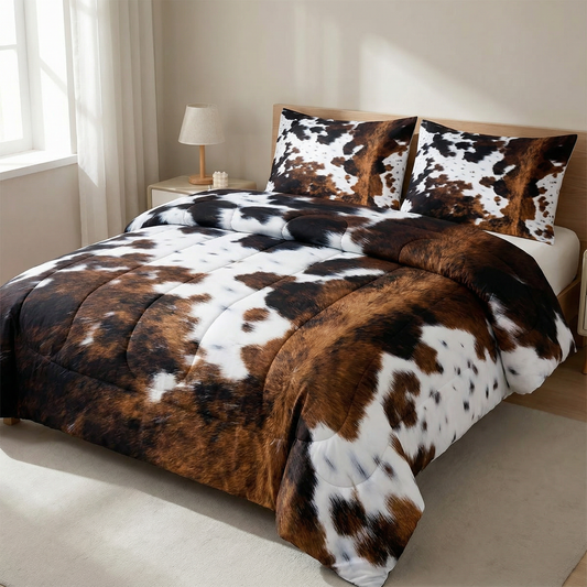 Cow Print Duvet Cover Set – Western Style for Your Bedroom